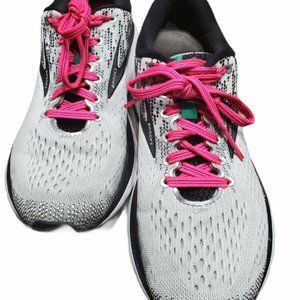 Brooks Ghost 11 White Pink Black Running Shoes Wom